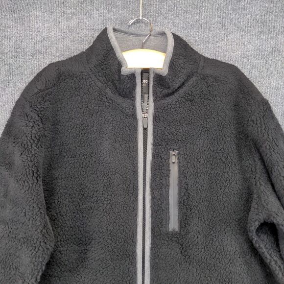 01.Algo Performance Fleece Jacket Mens Size L Black Zipped Pockets Logo - Picture 7 of 12